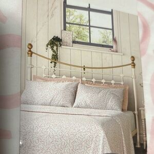 4-pc EMMA BRIDGEWATER NWT Pink LOVE Sheet Set- QUEEN SIZE 100% cotton NWT